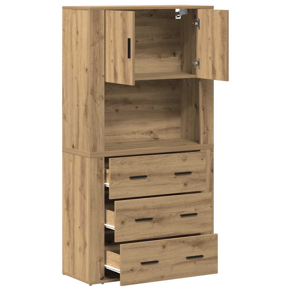 Highboard Artisan-Eiche 80 x 33 x 150 cm Holzwerkstoff