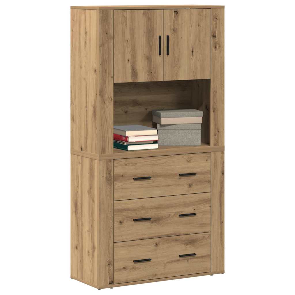 Highboard Artisan-Eiche 80 x 33 x 150 cm Holzwerkstoff