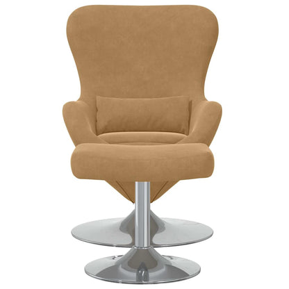 Eierstuhl mit Fußhocker Braun 63 x 73 x 90 cm Samt