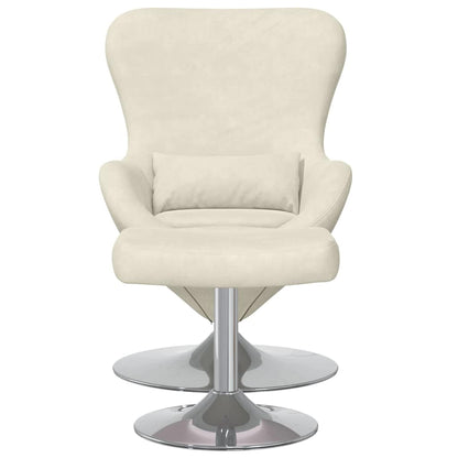 Eierstuhl mit Fußhocker Creme 63 x 73 x 90 cm Samt
