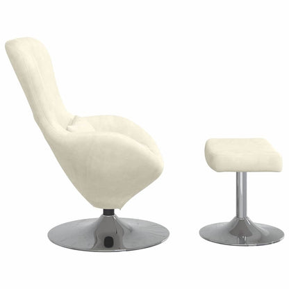 Eierstuhl mit Fußhocker Creme 63 x 73 x 90 cm Samt