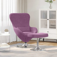 Eierstuhl mit Fußhocker Lila 63 x 73 x 90 cm Samt