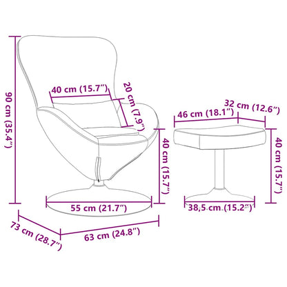 Eierstuhl mit Fußhocker Lila 63 x 73 x 90 cm Samt