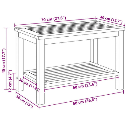 Couchtisch Braun 70 x 40 x 45 cm Akazie Massivholz