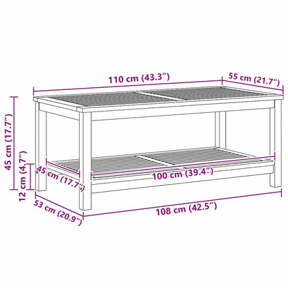 Couchtisch Braun 70 x 40 x 45 cm Akazie Massivholz