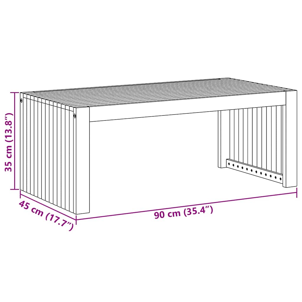 Couchtisch Braun 90 x 45 x 35 cm Akazie Massivholz