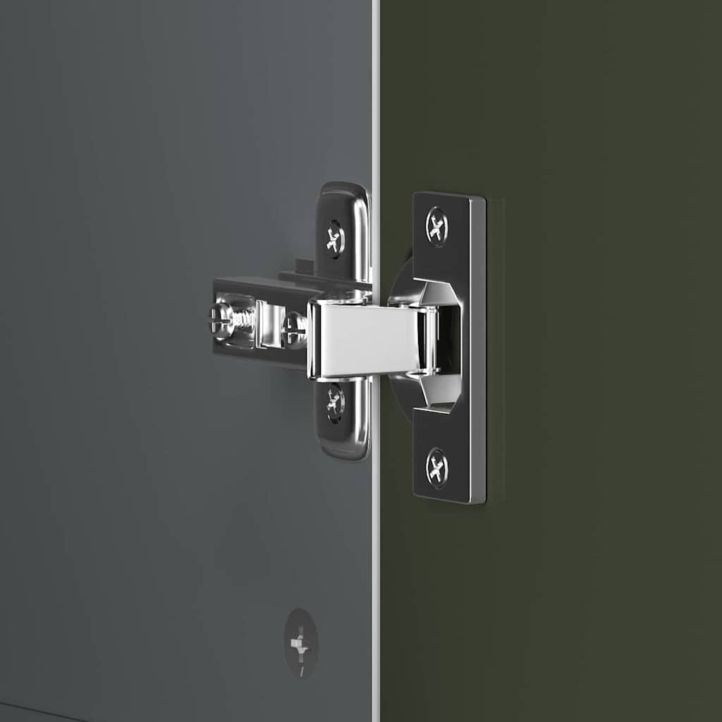 Kreidetafel Kleiderschrank mit Tür Grau und Weiß Holzwerkstoff