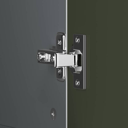 Kreidetafel Kleiderschrank mit Tür Grau und Weiß Holzwerkstoff