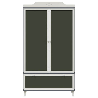 Kreidetafel Kleiderschrank mit Tür Grau und Weiß Holzwerkstoff