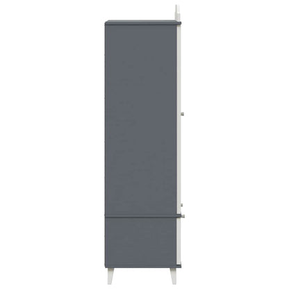 Kreidetafel Kleiderschrank mit Tür Grau und Weiß Holzwerkstoff