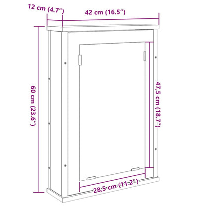 Badezimmer-Spiegelschrank Braun 42 x 12 x 60 cm Holzwerkstoff