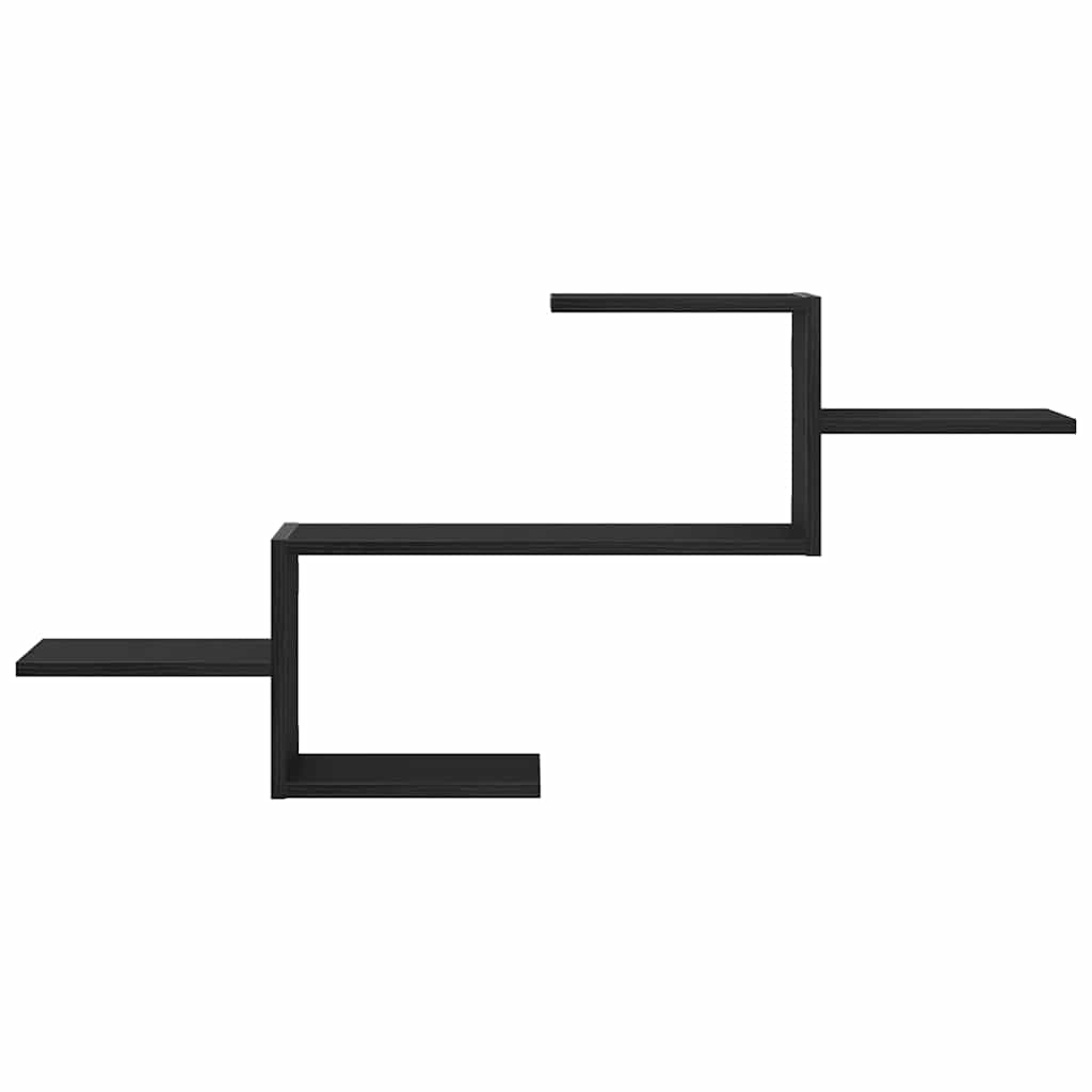 Wandregal Schwarz Eichen-Optik 104x15x49 cm Holzwerkstoff