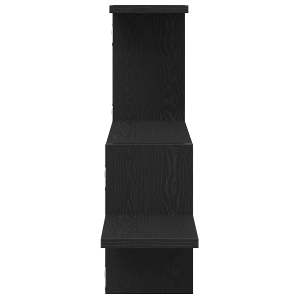 Wandregal Schwarz Eichen-Optik 104x15x49 cm Holzwerkstoff