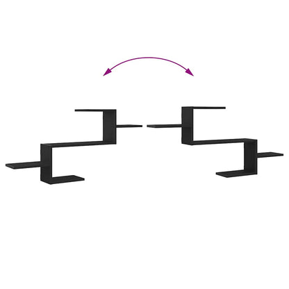 Wandregal Schwarz Eichen-Optik 104x15x49 cm Holzwerkstoff