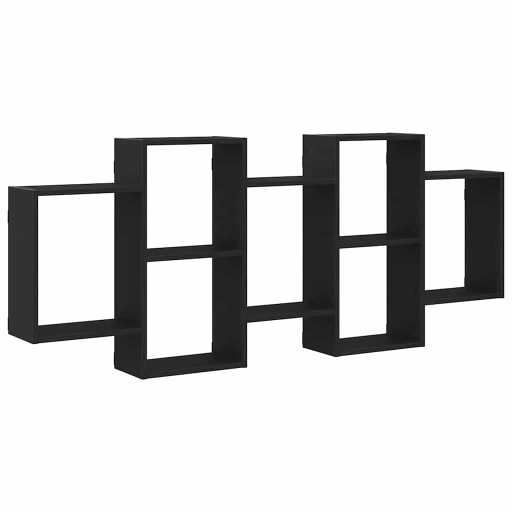 Wandregal Schwarz Eichen-Optik 159x18x65 cm Holzwerkstoff