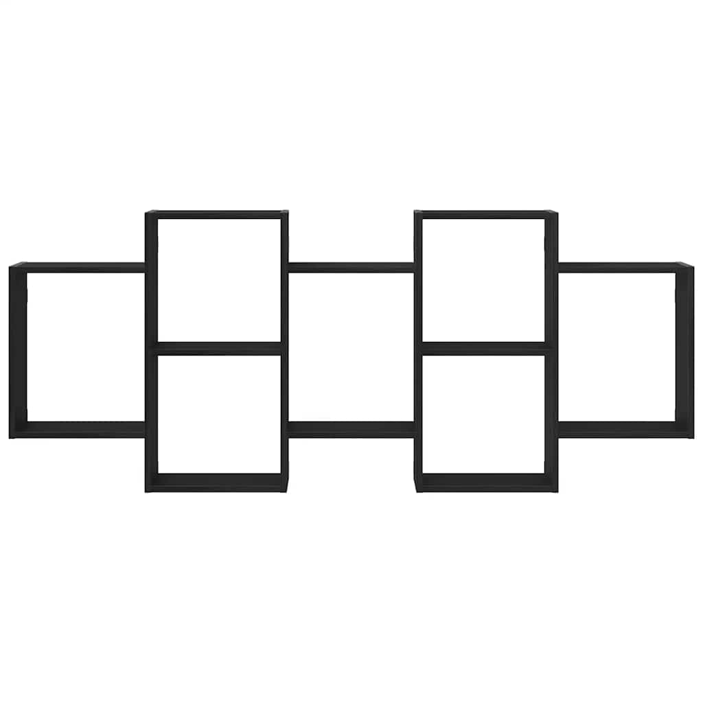 Wandregal Schwarz Eichen-Optik 159x18x65 cm Holzwerkstoff