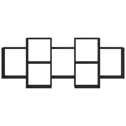 Wandregal Schwarz Eichen-Optik 159x18x65 cm Holzwerkstoff