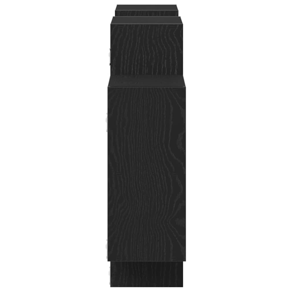 Wandregal Schwarz Eichen-Optik 159x18x65 cm Holzwerkstoff