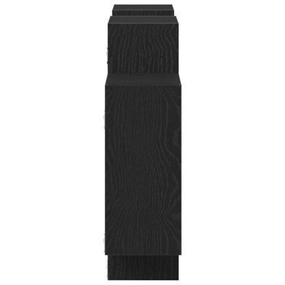 Wandregal Schwarz Eichen-Optik 159x18x65 cm Holzwerkstoff