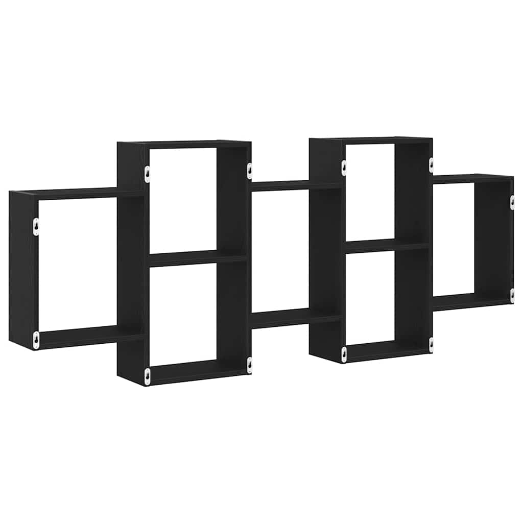 Wandregal Schwarz Eichen-Optik 159x18x65 cm Holzwerkstoff