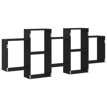 Wandregal Schwarz Eichen-Optik 159x18x65 cm Holzwerkstoff