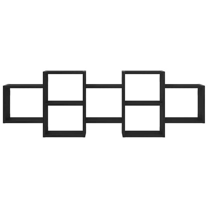 Wandregal Schwarz Eichen-Optik 129x18x42 cm Holzwerkstoff