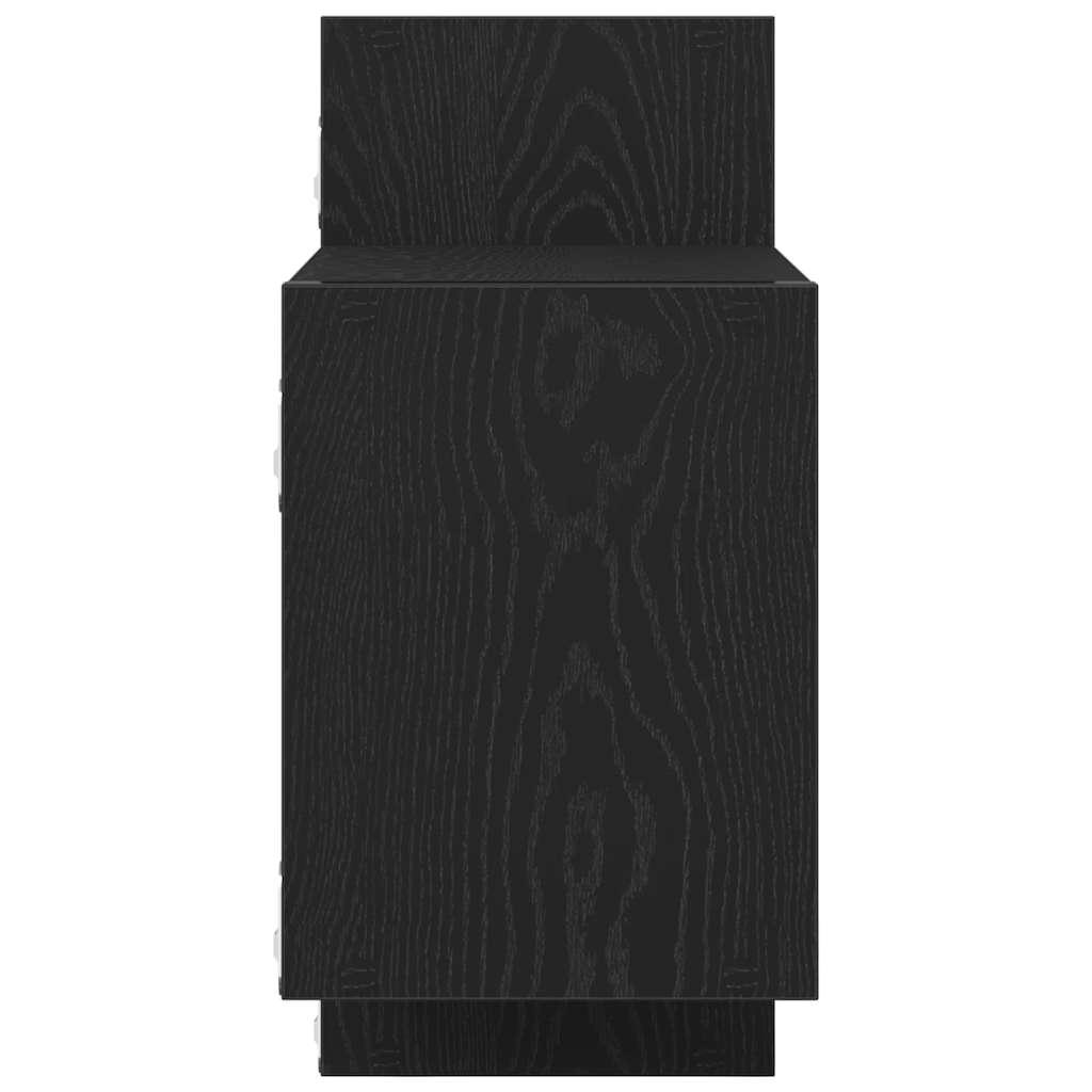 Wandregal Schwarz Eichen-Optik 129x18x42 cm Holzwerkstoff