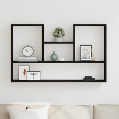 Wandregal Schwarz Eichen-Optik 99x15x60 cm Holzwerkstoff