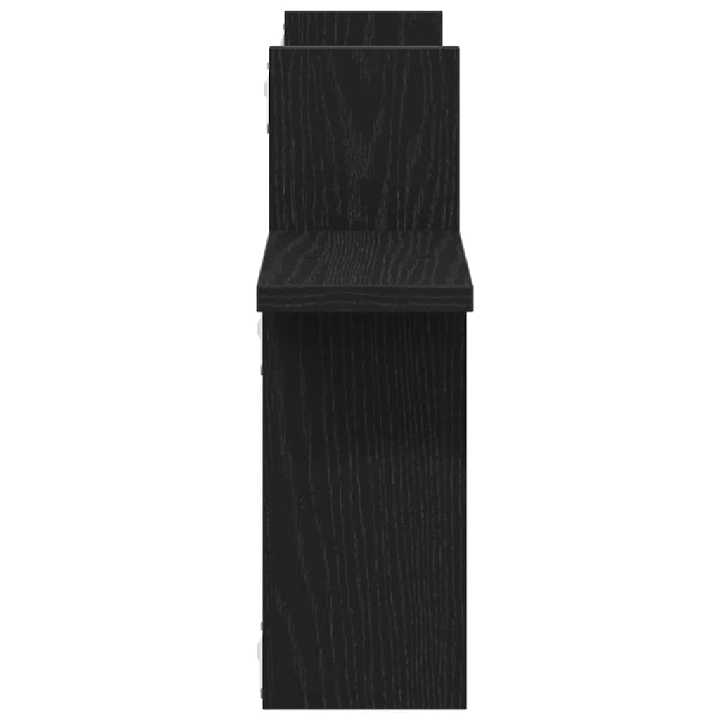Wandregale 2 Stk. Schwarz Eichen-Optik 38x12x38cm Holzwerkstoff