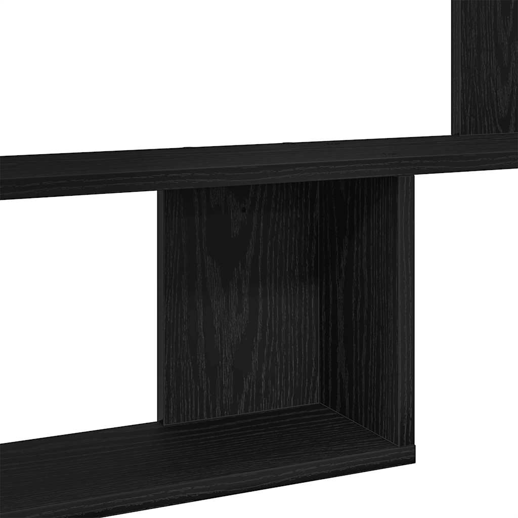 Wandregale 2 Stk. Schwarz Eichen-Optik 50x12x50cm Holzwerkstoff