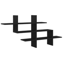 Wandregal Schwarz Eichen-Optik 124,5x18x60,5 cm Holzwerkstoff