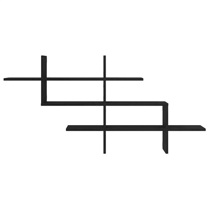 Wandregal Schwarz Eichen-Optik 124,5x18x60,5 cm Holzwerkstoff