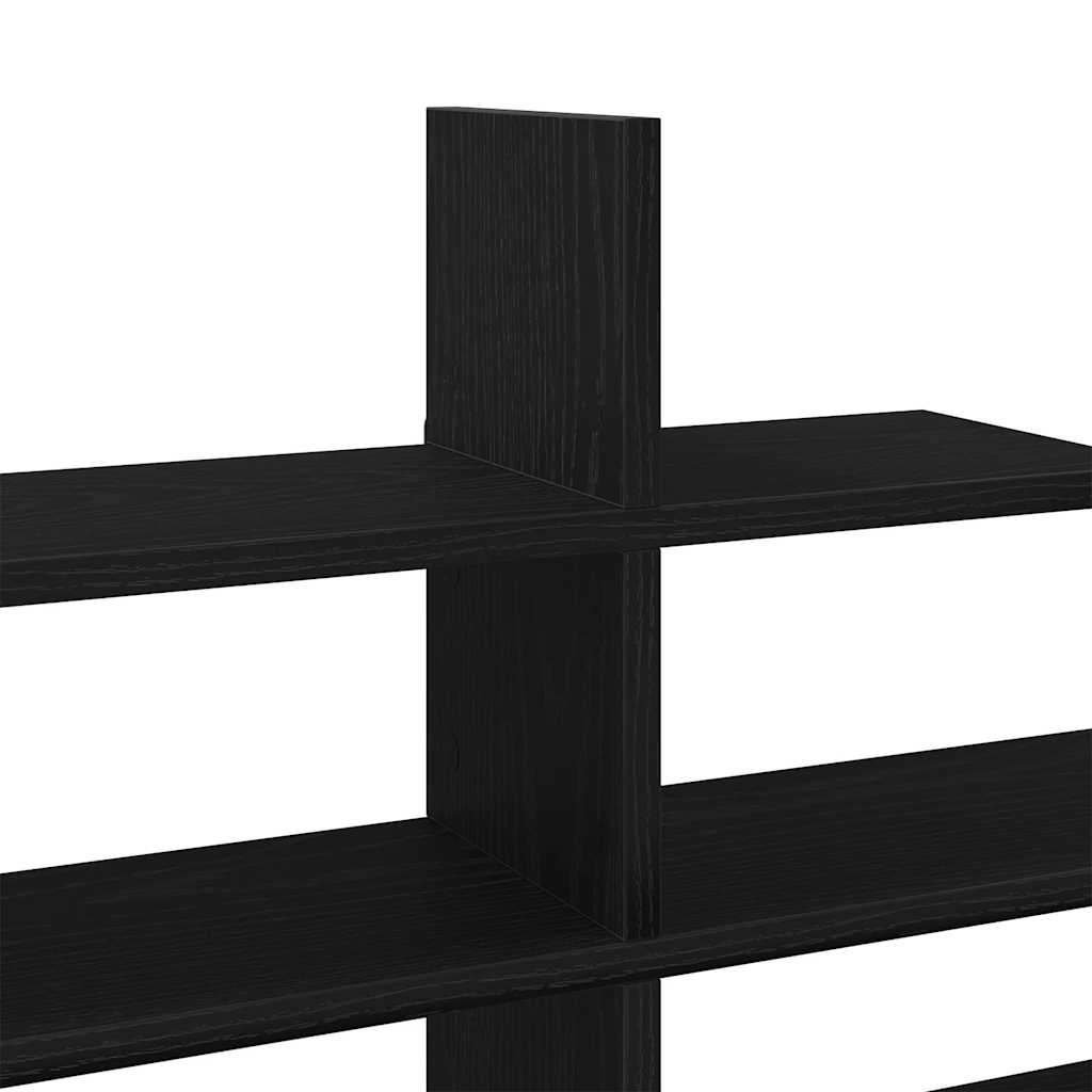 Wandregal Schwarz Eichen-Optik 124,5x18x60,5 cm Holzwerkstoff