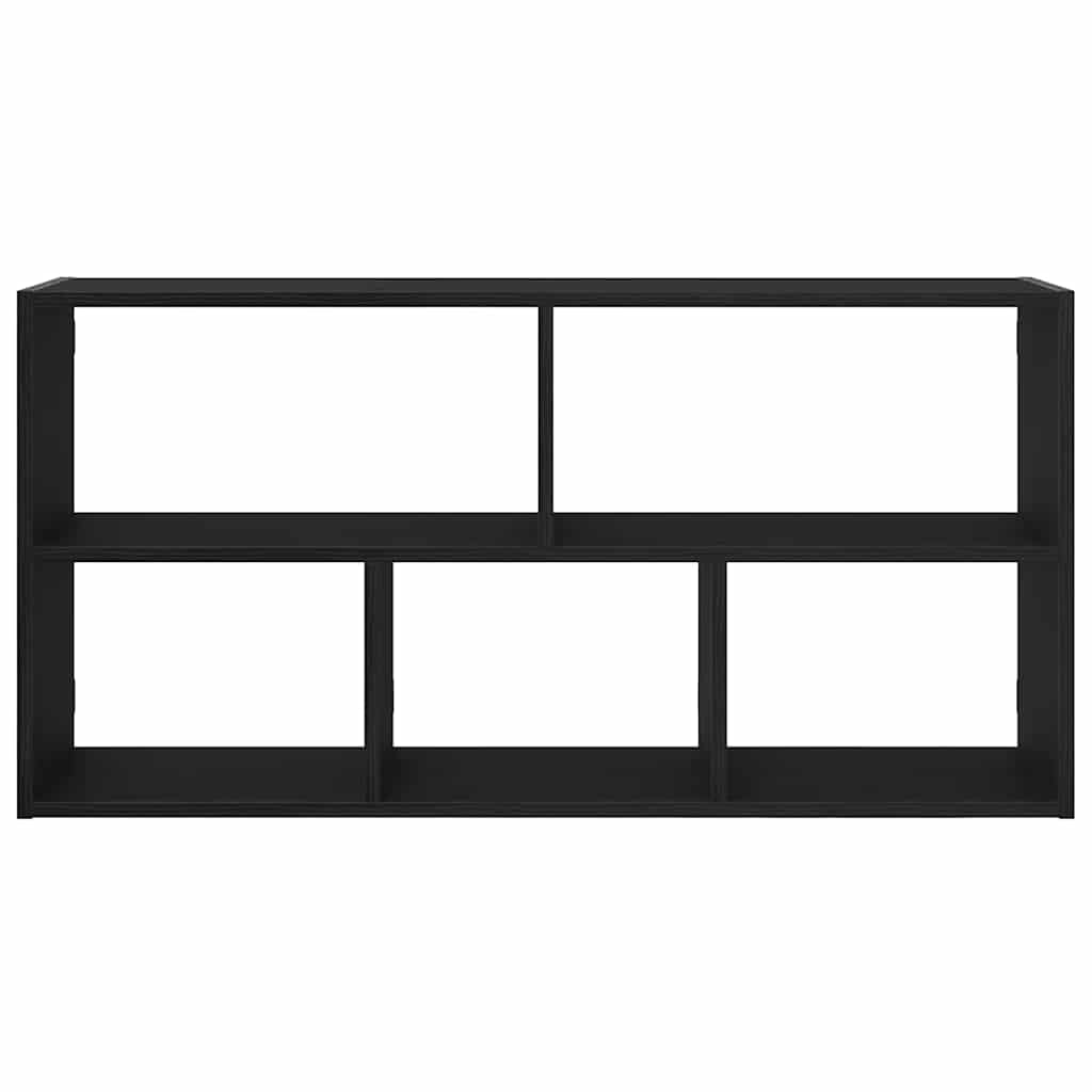 Wandregal Schwarz Eichen-Optik 100x25x50 cm Holzwerkstoff