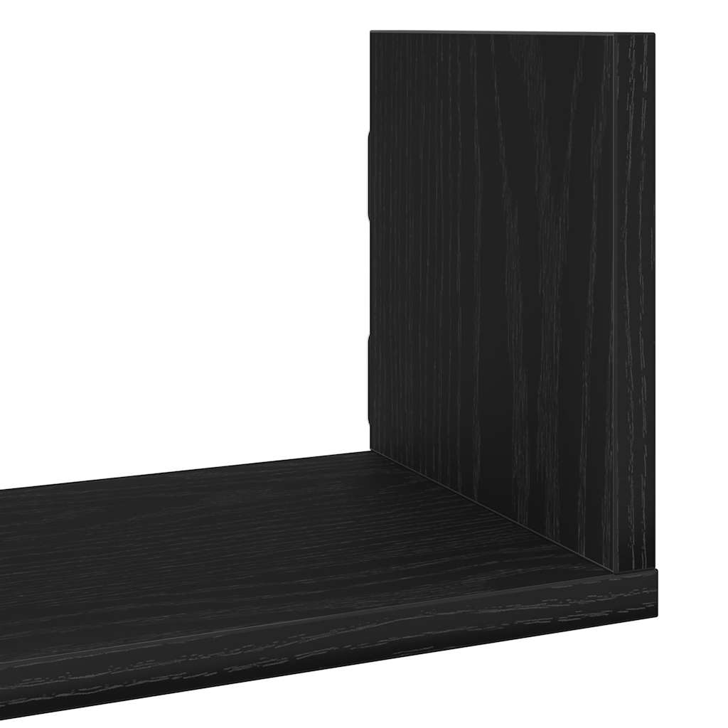 Wandregale 3 Stk. Schwarz Eichen-Optik 58x18x18cm Holzwerkstoff