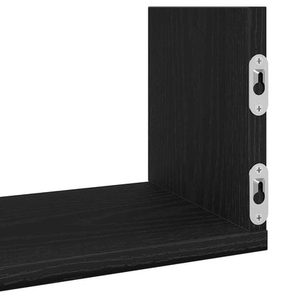 Wandregale 3 Stk. Schwarz Eichen-Optik 80x18x18cm Holzwerkstoff