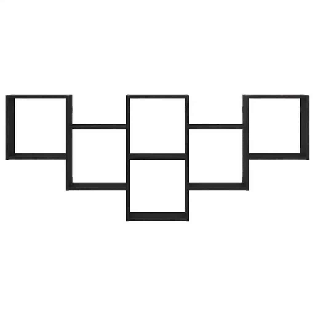 Wandregal Schwarz Eichen-Optik 159x18x66 cm Holzwerkstoff