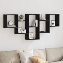 Wandregal Schwarz Eichen-Optik 159x18x66 cm Holzwerkstoff