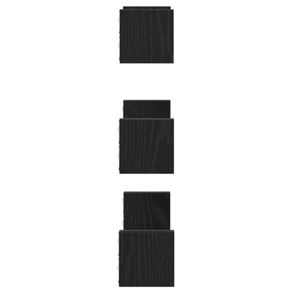 Wandregale 3 Stk. Schwarz Eichen-Optik Holzwerkstoff