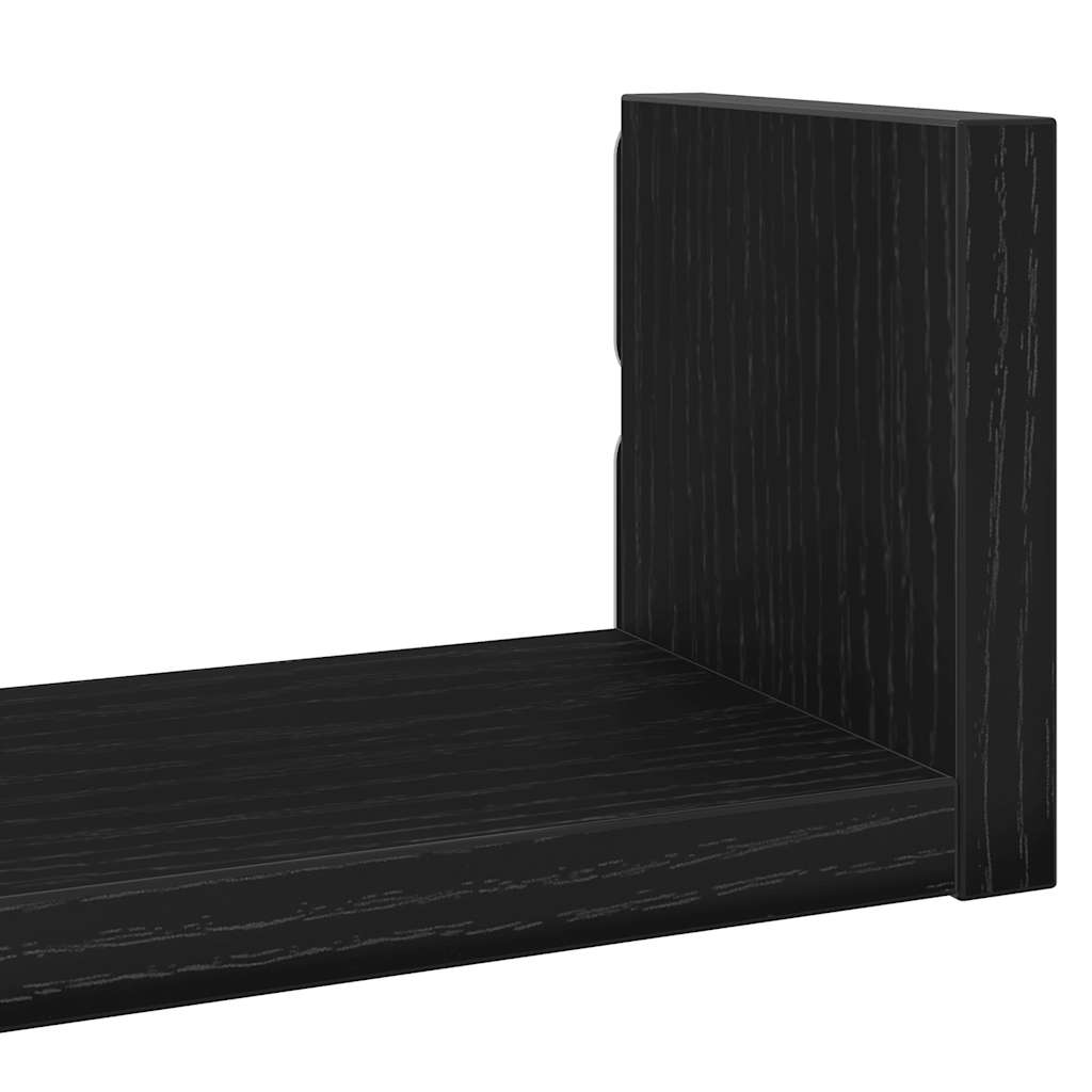 Wandregale 3 Stk. Schwarz Eichen-Optik Holzwerkstoff