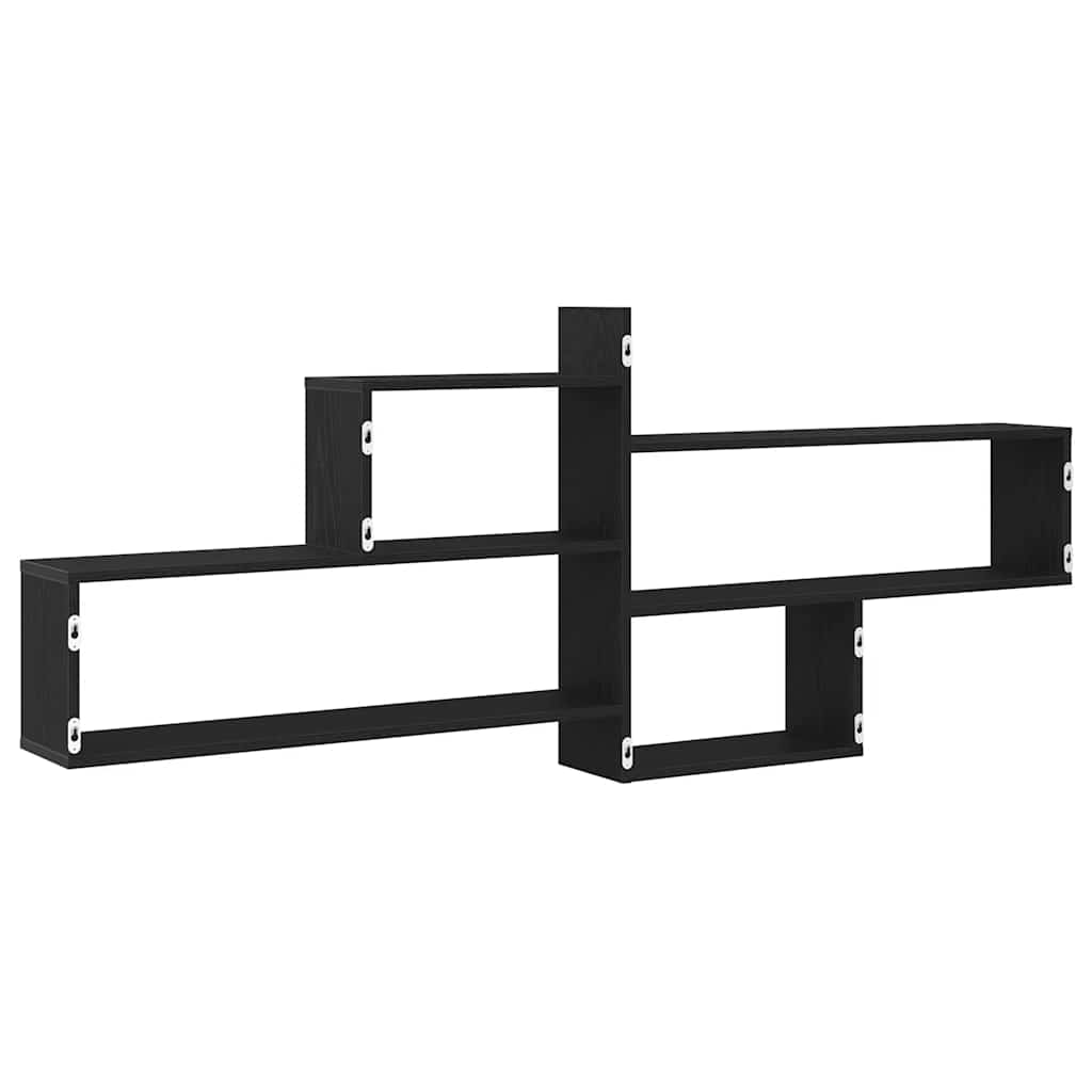 Wandregal Schwarz Eichen-Optik 167,5x18x68 cm Holzwerkstoff