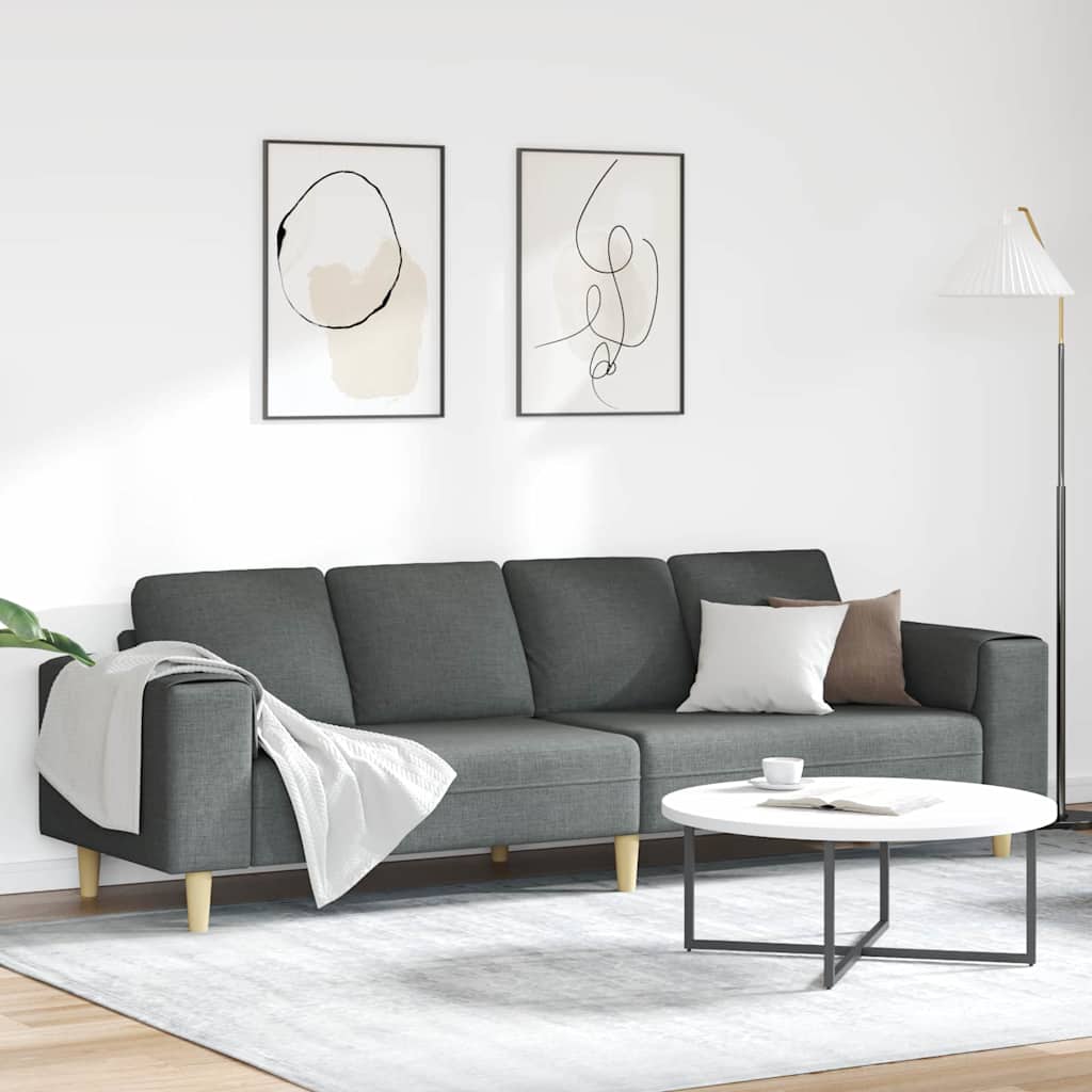 Sofa Set Dunkelgrau Stoff