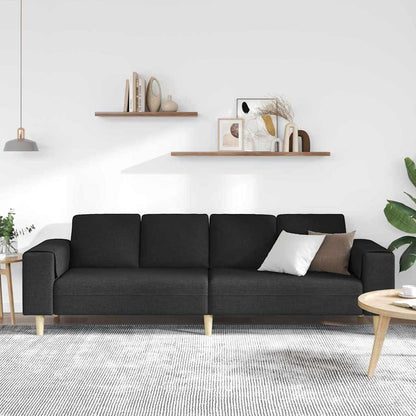 Sofa Set Schwarz Stoff