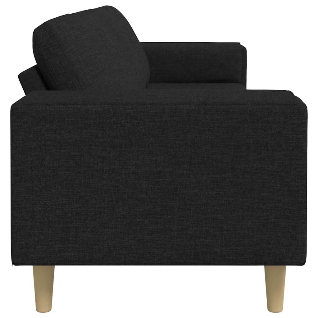 Sofa Set Schwarz Stoff