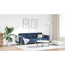 Sofa Set Blau Stoff
