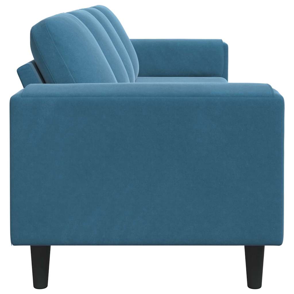 Sofa Set Blau Samt