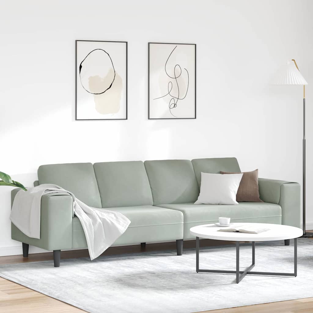 Sofa Set Hellgrau Samt