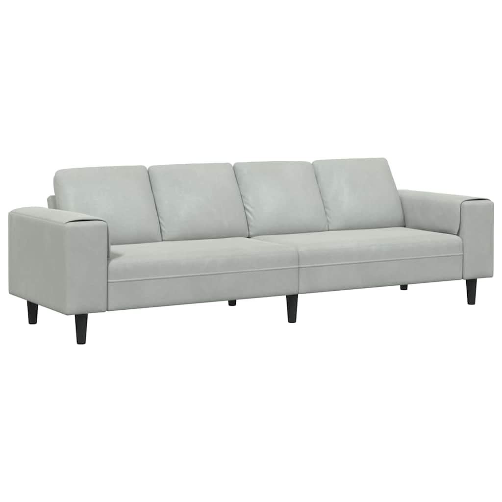 Sofa Set Hellgrau Samt