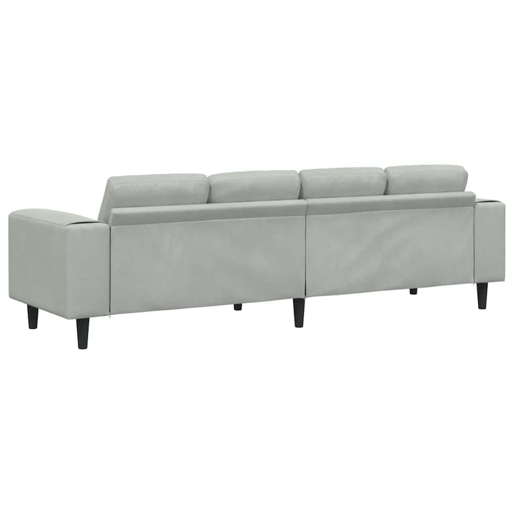 Sofa Set Hellgrau Samt