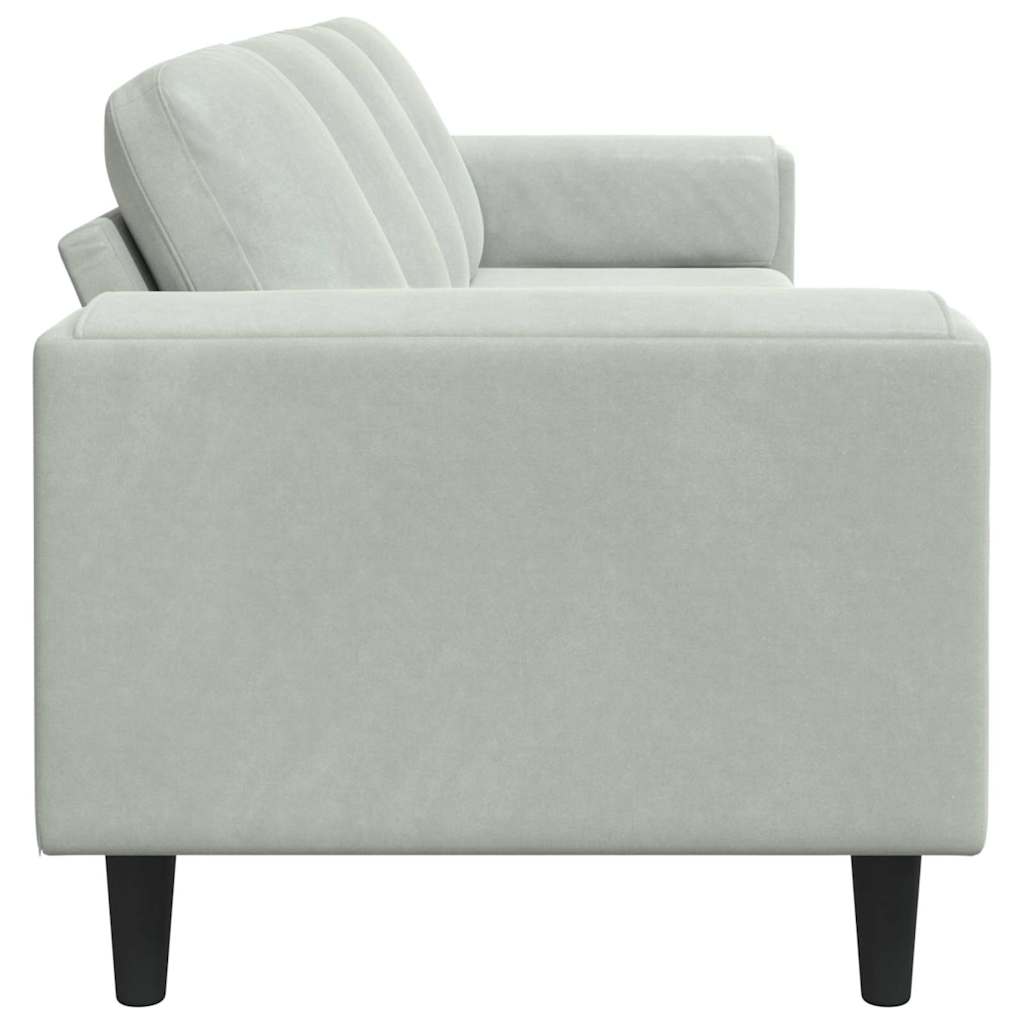 Sofa Set Hellgrau Samt